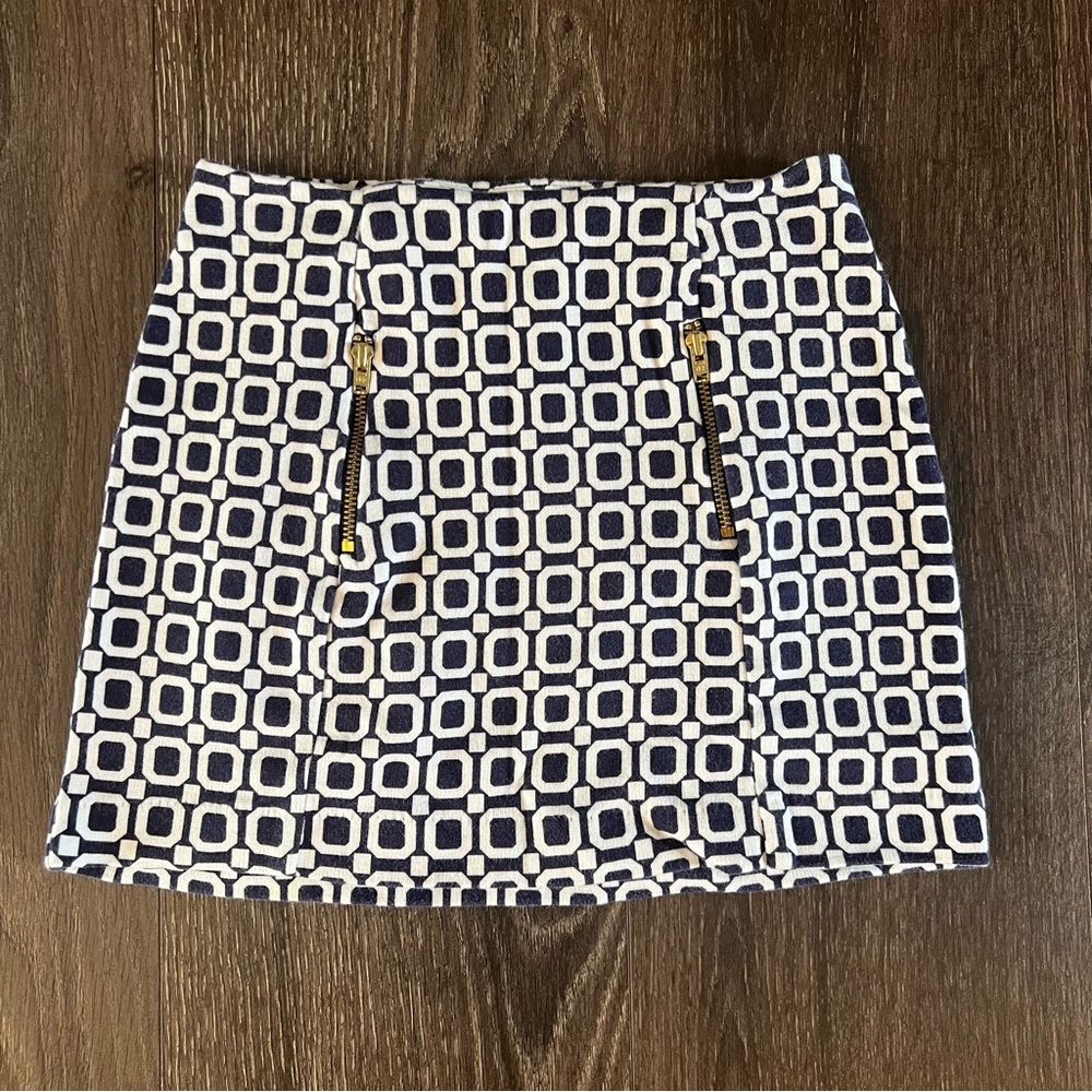 Gymboree Navy Blue & White Pattern Shift Skirt